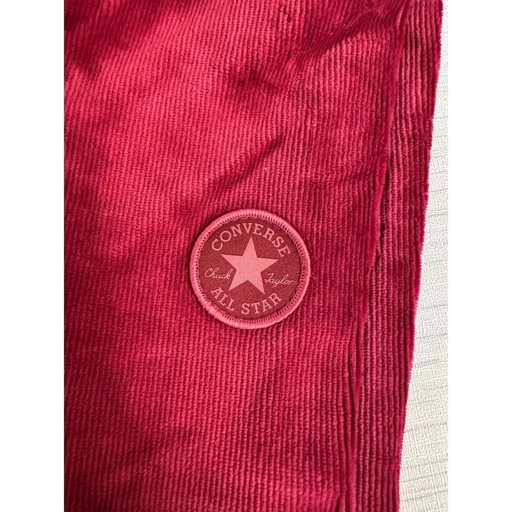Converse Girls Sporty Berry Corduroy Flare Leg High Rise Pants Size M 10-11Y NWT